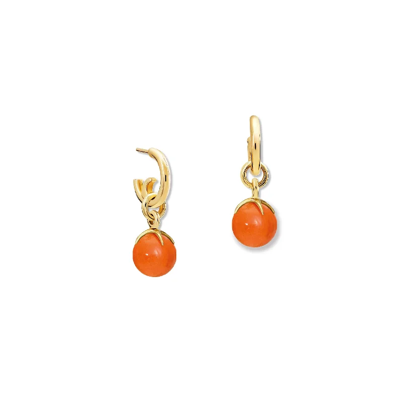 Personalized pearl earrings for women -Tamara Earring Drops Yellow Gold - Coral