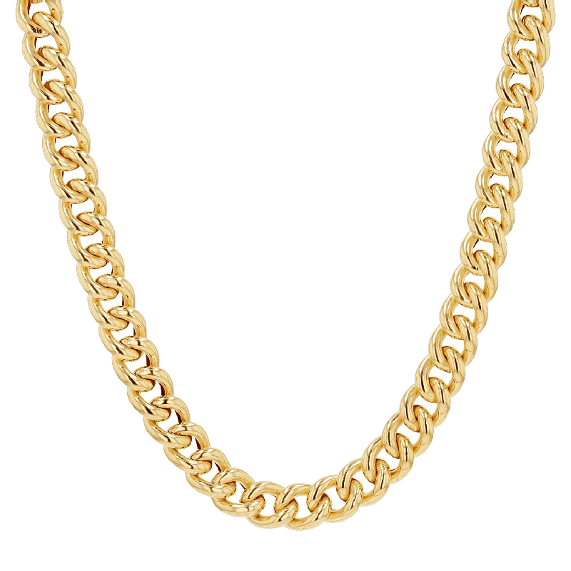 Classic gold necklaces for women -14K Chunky Cuban Link Chain Necklace