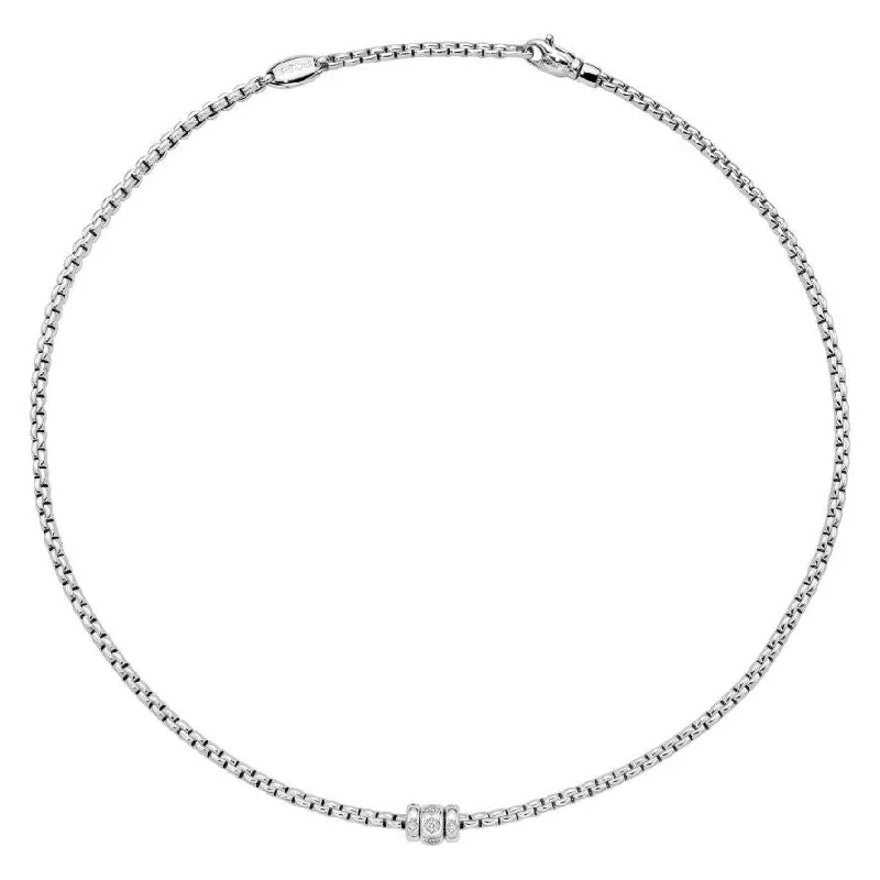 Silver chain necklaces for women -FOPE 18K Gold Eka Diamond Rhombus Triple Rondel Necklace