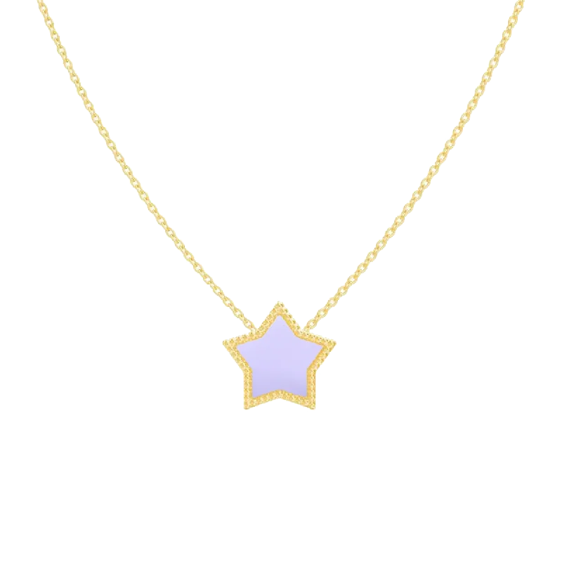 Sparkly crystal necklaces for women -Enamel Star Necklace