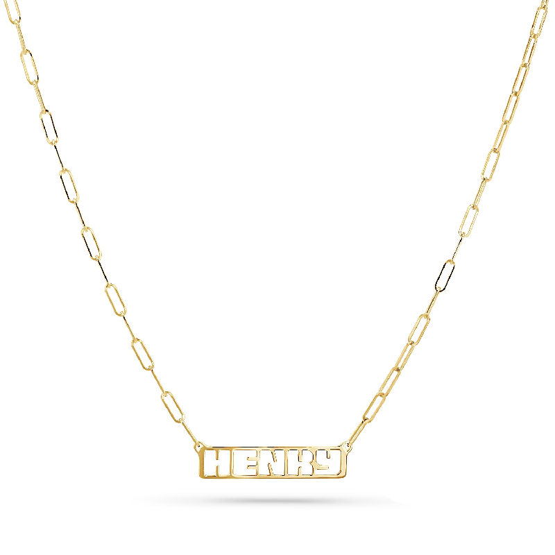 Necklaces with pearls for women -Customizable Cut-Out Name Necklace