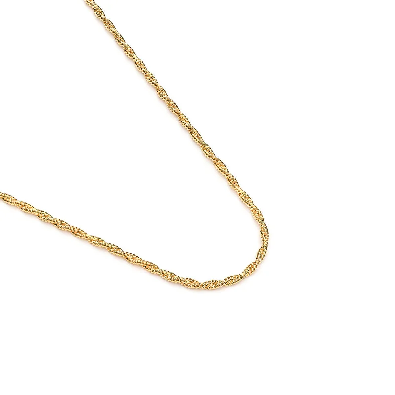 Minimalist gold necklaces for women -Gold Plated 18 Inch Rope Chain Necklace