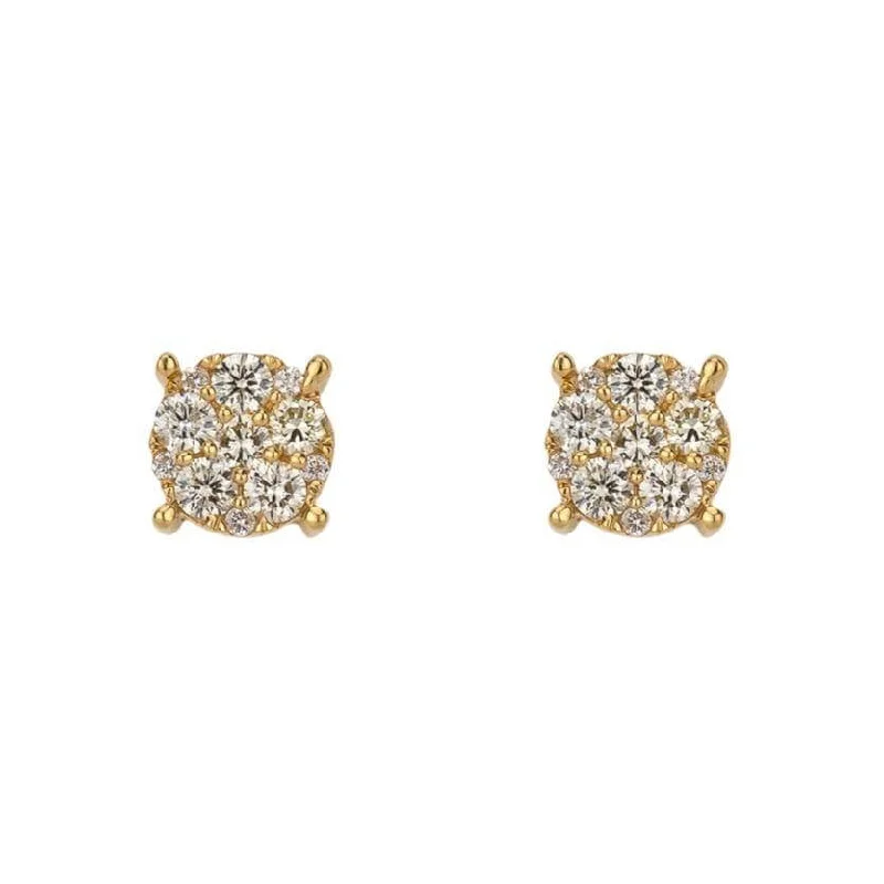 Gold earrings for women -0.74CT Diamond Earrings