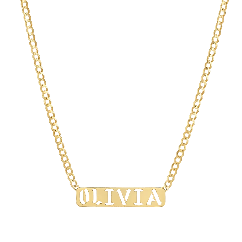 Statement gold necklaces for women -Cuban Link Custom Nameplate Necklace