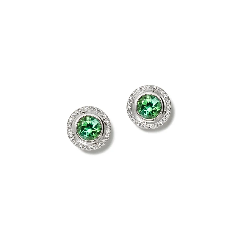 Stud earrings for women -Stella Earring Halos 18ct White Gold - Diamond