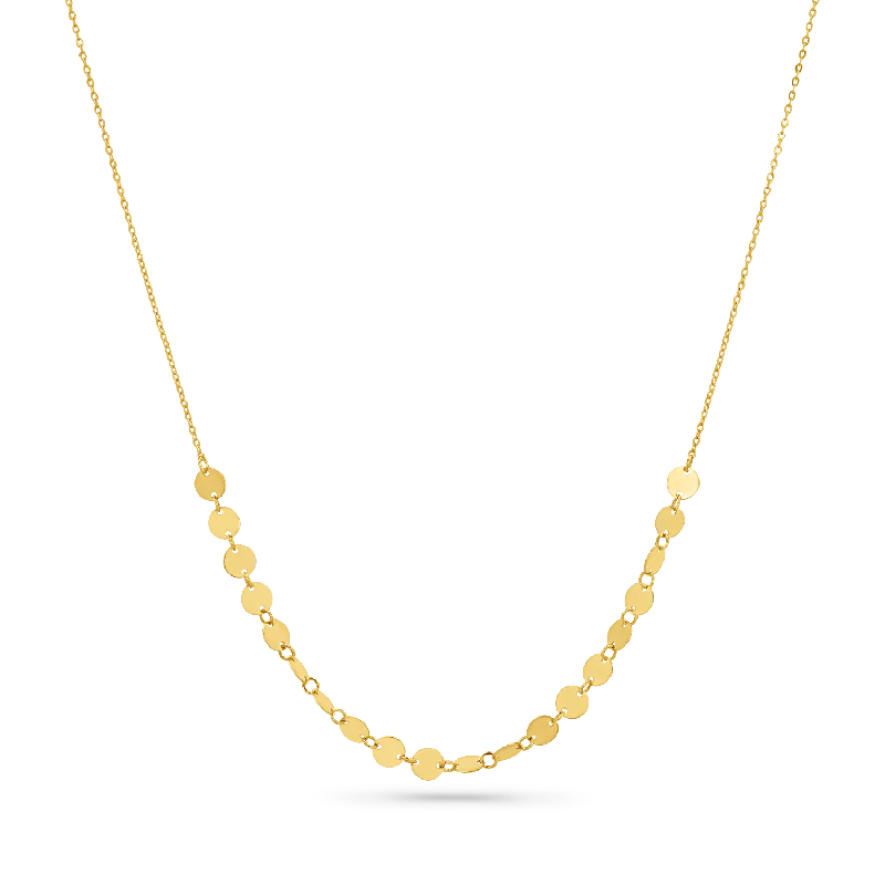 Gold necklaces for women -Round Disc Strand Necklace