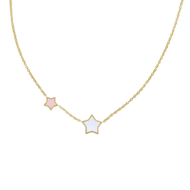 Diamond necklaces for women -Twinkle Star Enamel Necklace