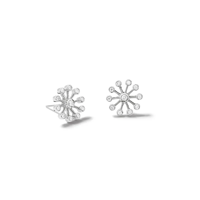 Pearl stud earrings for women -Astrantia Extra Small Earrings 18ct White Gold - Diamond