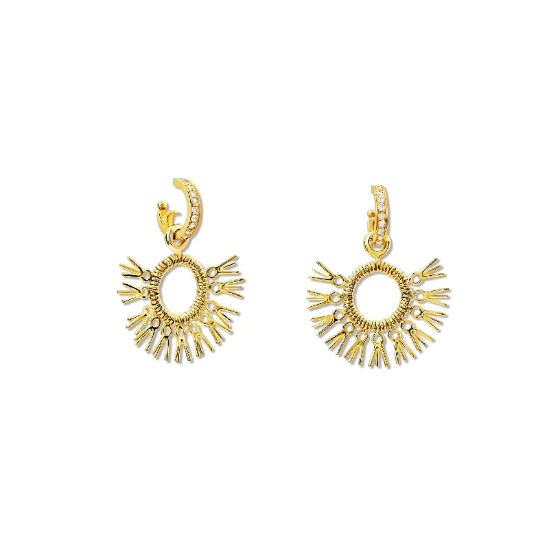 Geometric earrings for women -Raffia Earring Drops Yellow Gold