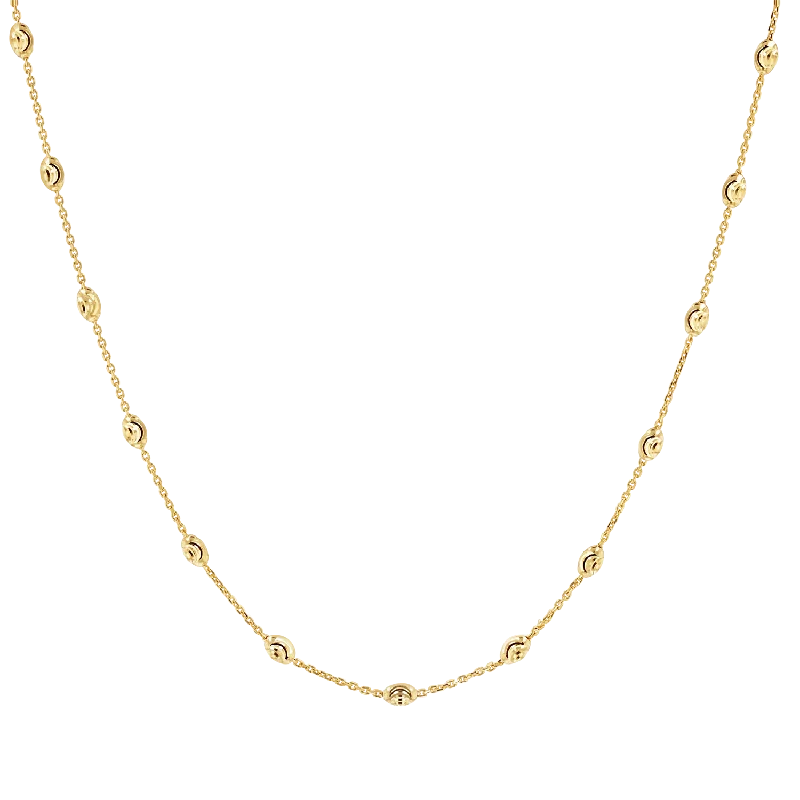 Luxury gold necklaces for women -Spaced Mooncut Bead Necklace