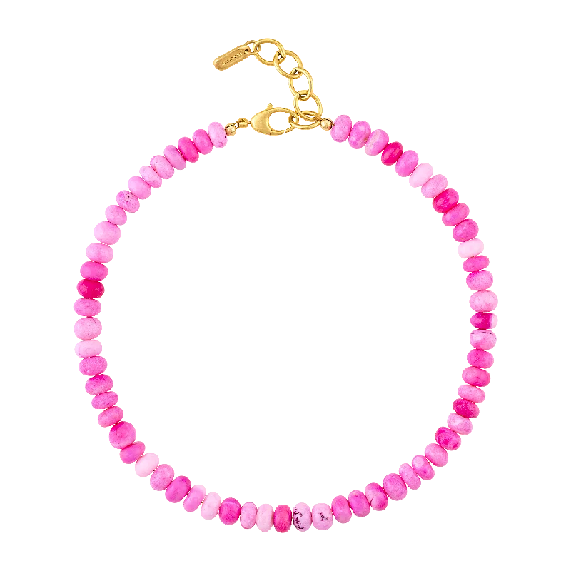 Sparkly crystal necklaces for women -Pink Gemstone Paradise Necklace