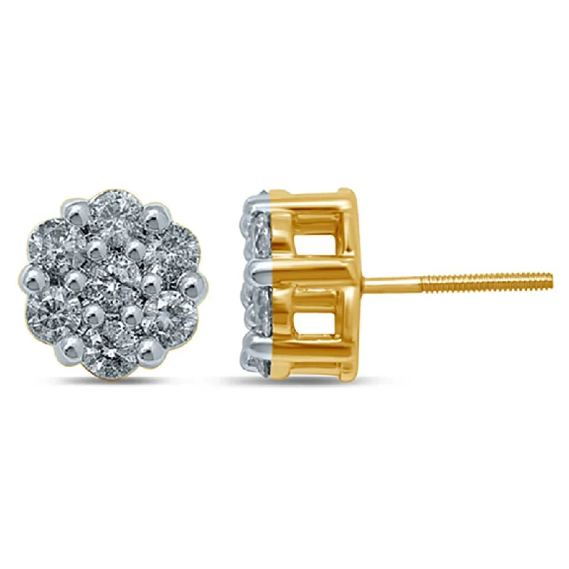 Statement drop earrings for women -10K 1.47-1.53CT D-FLOWER EARRING