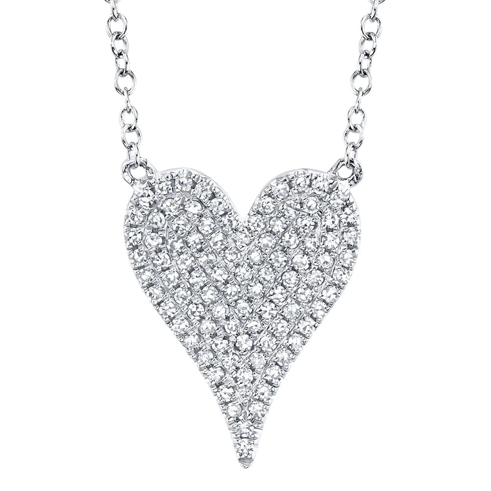 Classic necklaces for women -Shy Creation 'Amor' Diamond Pave Heart Necklace - Small