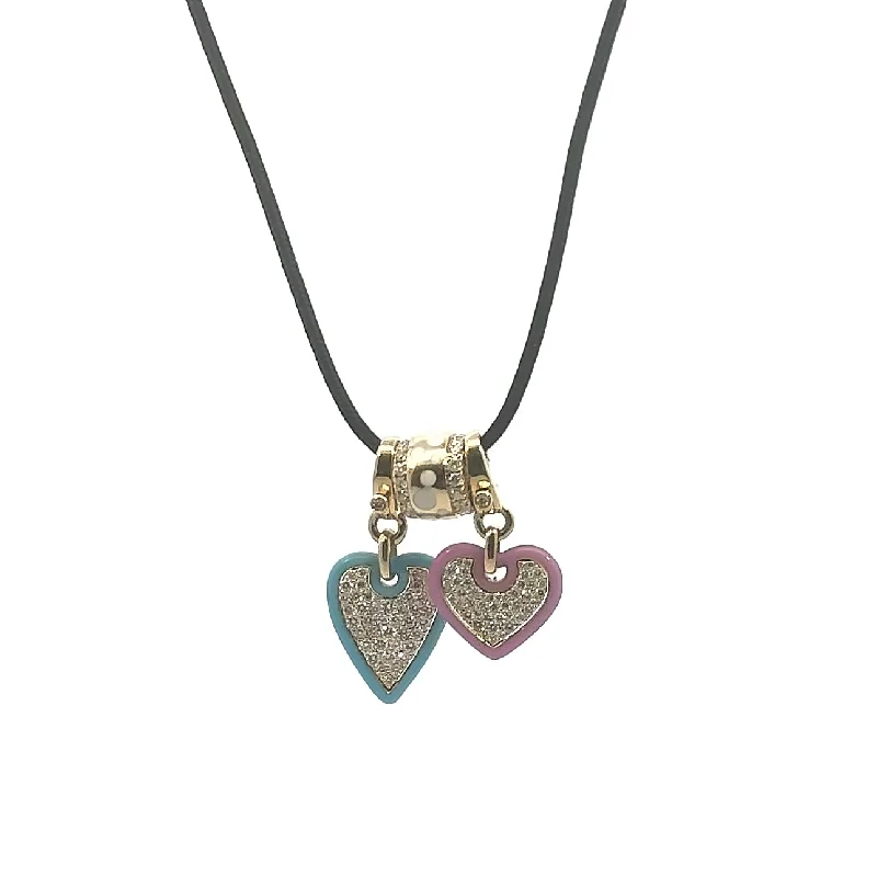 Personalized gold necklaces for women -Aspery and Guldag Heart Enhancer Charm & Rondelle Necklace