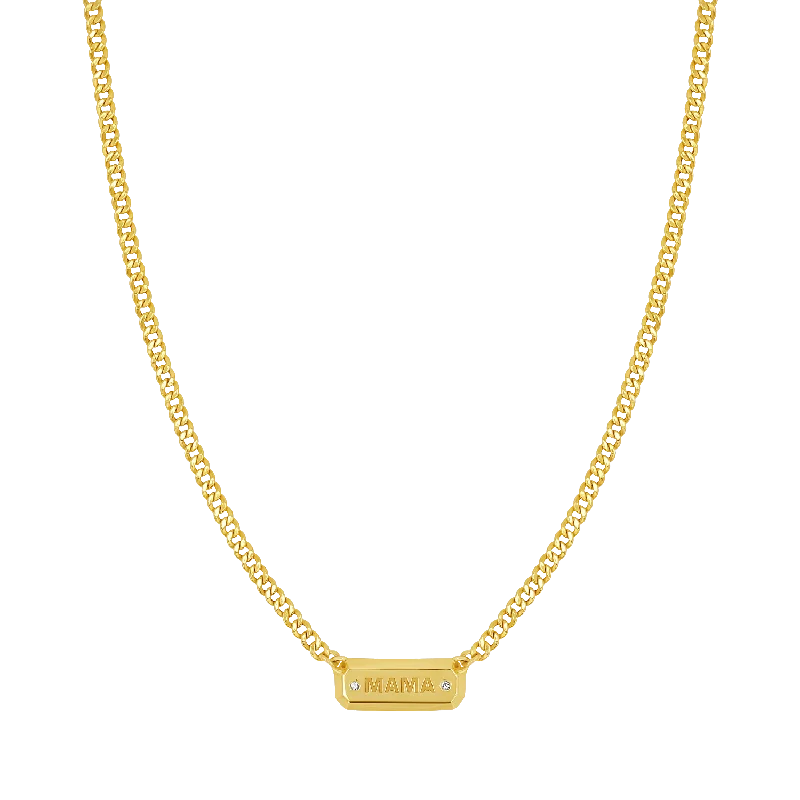 Vintage-inspired necklaces for women -Diamond Beveled ID Cuban Chain Necklace