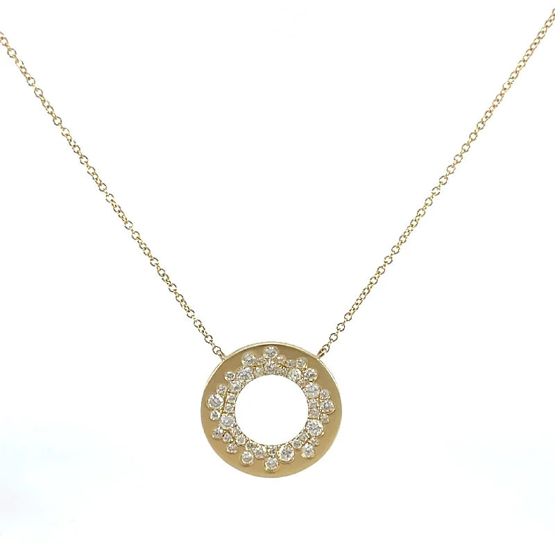 Romantic necklaces for women -Open Circle Diamond Necklace