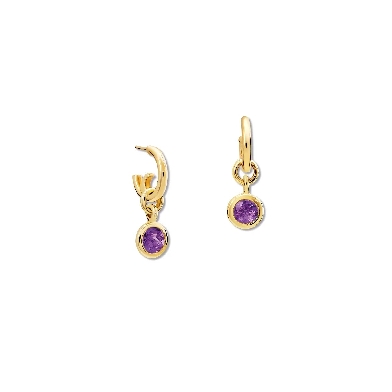 Matching earrings for women -Talya Earring Drops Yellow Gold - Amethyst