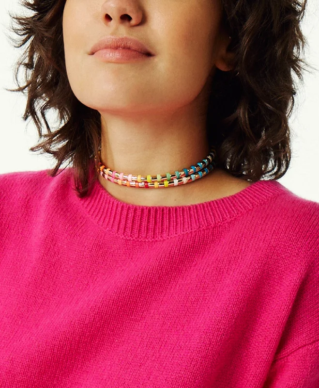 Wedding necklaces for women -Not Just Another Rainbow Brite Choker