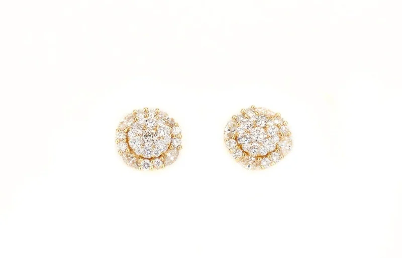 Dangle earrings for women -1.2CT Gold Diamond Earrings