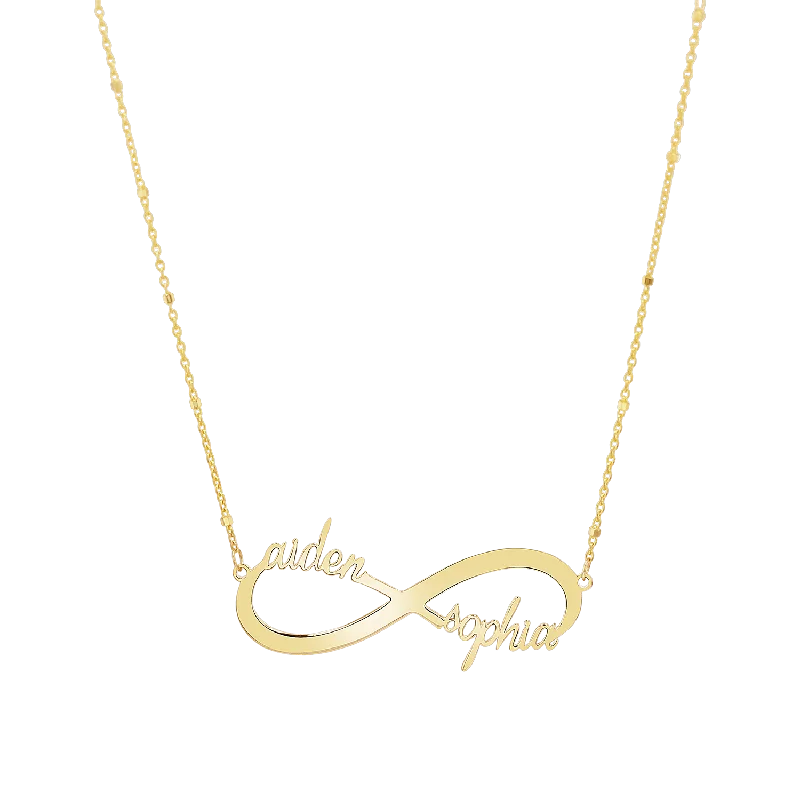 Sparkly crystal necklaces for women -Infinity Custom Name Necklace