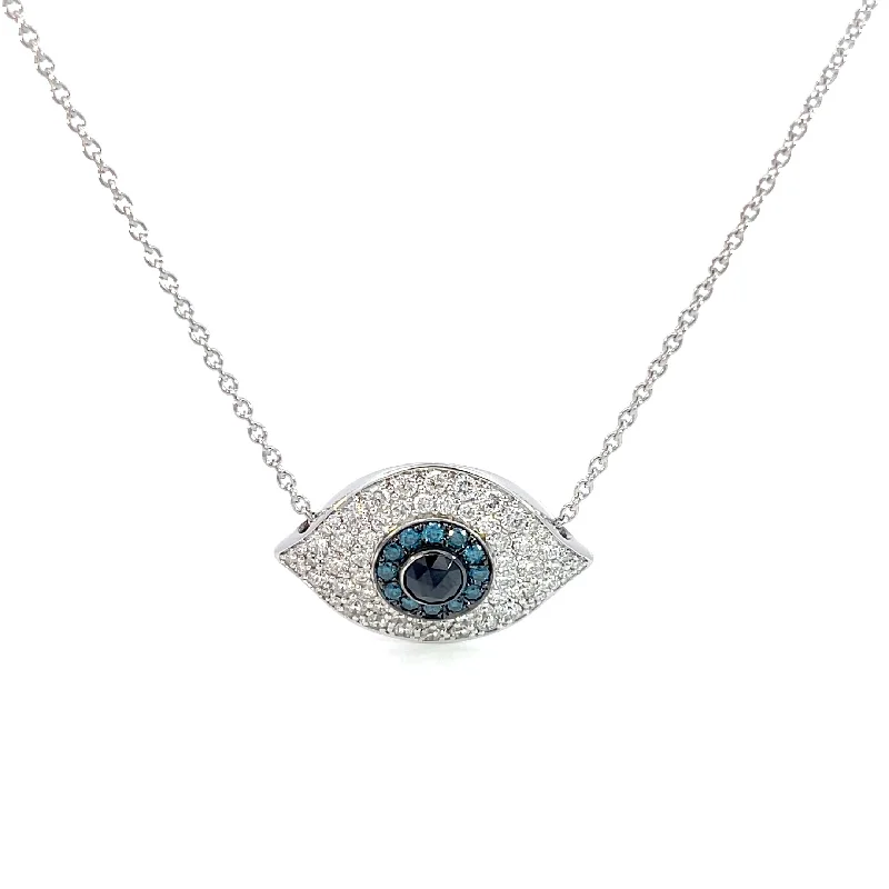 Sparkly crystal necklaces for women -Aspery and Guldag White Evil Eye Necklace