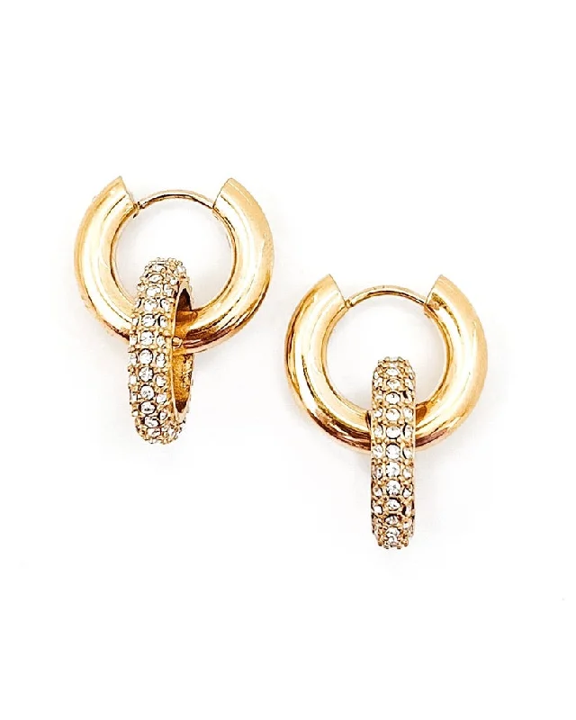 Classic gold earrings for women -Everleigh Crystal Hoop Earrings