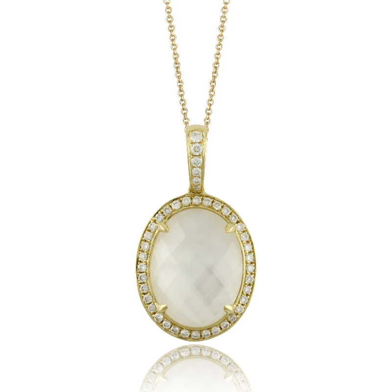 Gold-plated necklaces for women -Doves Mother of Pearl Necklace