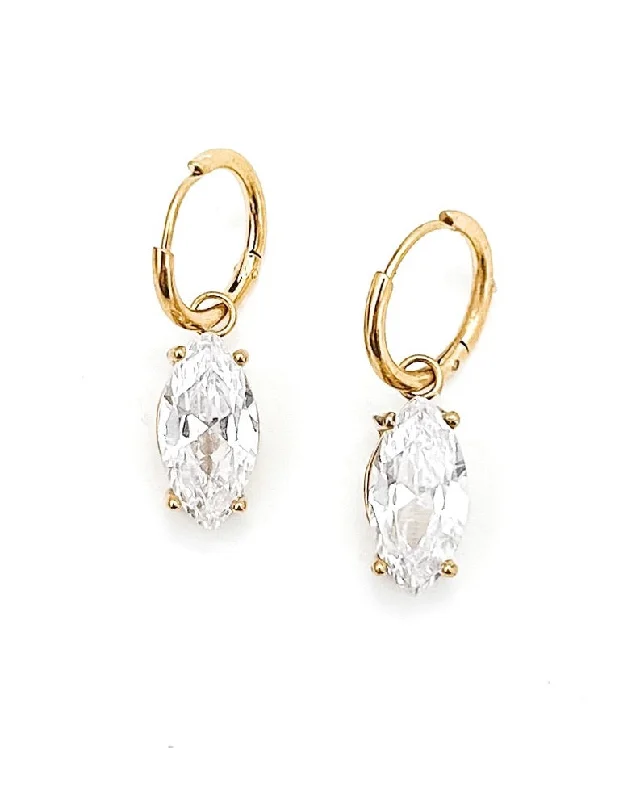 Vintage earrings for women -Erymon Diamond Drop Huggie Earrings || Choose Color