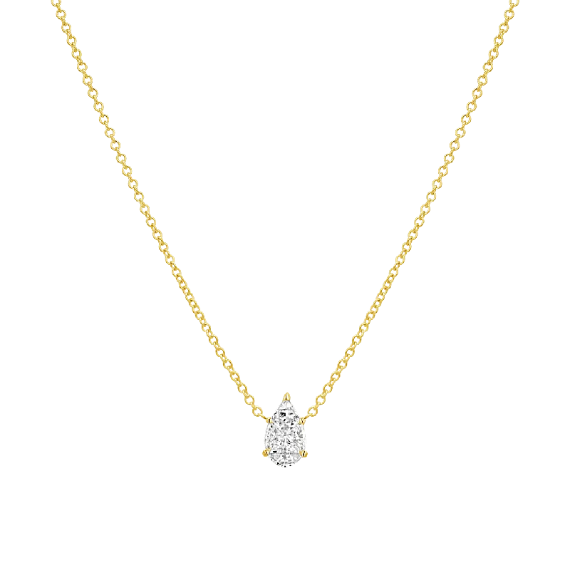 Designer choker necklaces for women -Pear Shape Illusion Set Diamond Necklace