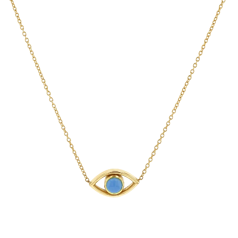 Birthstone necklaces for women -Turquoise Evil Eye Necklace