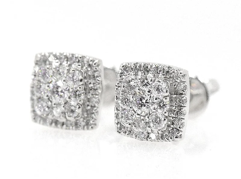 Chunky stud earrings for women -Diamond Stud earrings  1.0 Cttw in 14K Gold