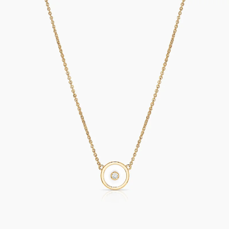 Elegant necklaces for women -Petite Balia White Enamel Necklace