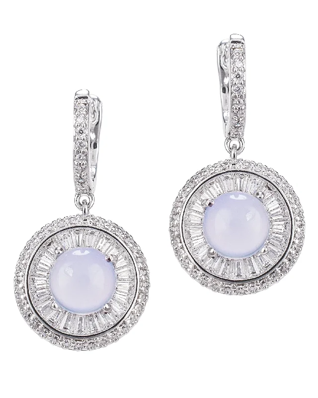 Fashionable earrings for women -Pave Disc Earrings