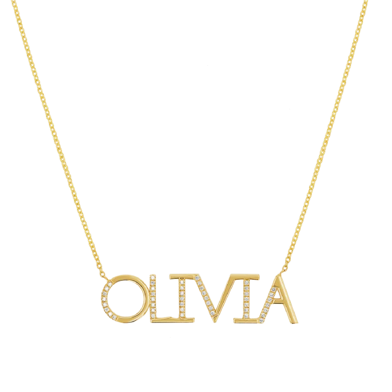 Luxury necklaces for women -Diamond Sprinkle Name Necklace