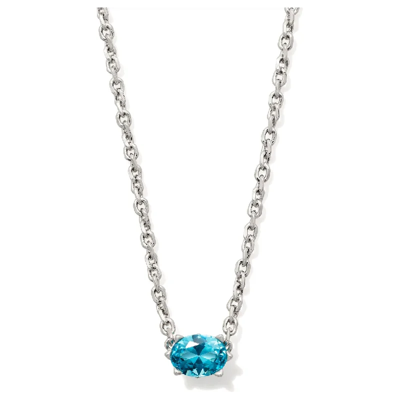 Classic necklaces for women -Kendra Scott Silver Cailin Necklace in Aqua Crystal