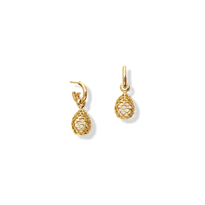 Bridal drop earrings for women -Pigne di Santo Stefano Earring Drops Yellow Gold