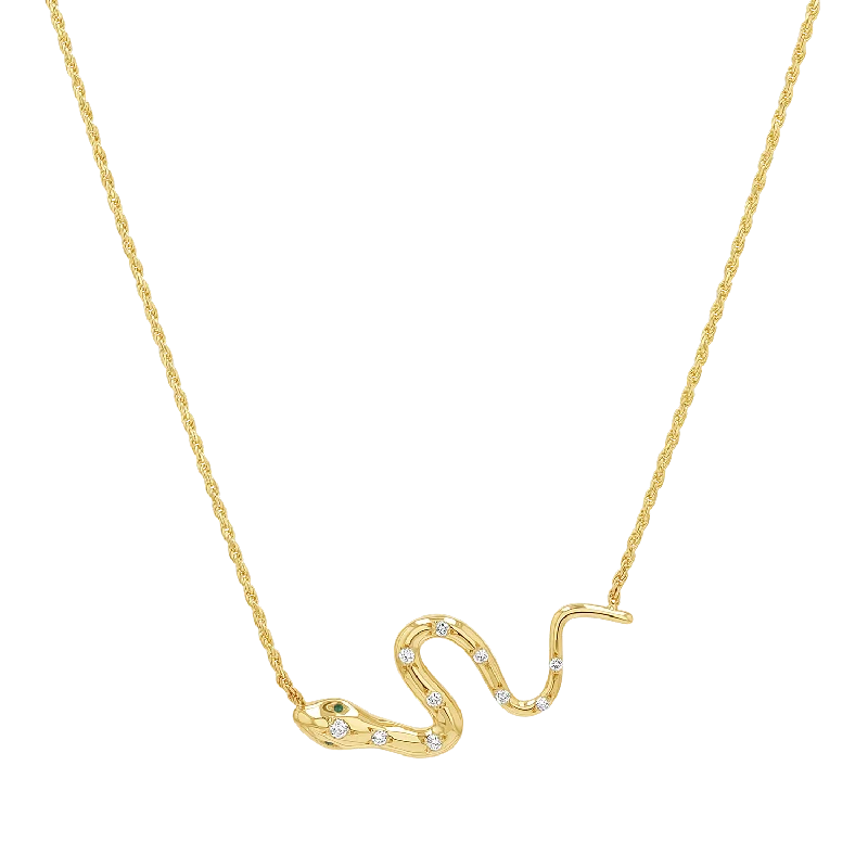 Women's infinity necklaces -Diamond Serpentine Necklace