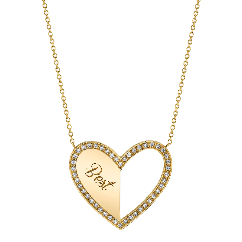 Necklaces with pearls for women -Best Friend Heart Necklaces (Set of 2)