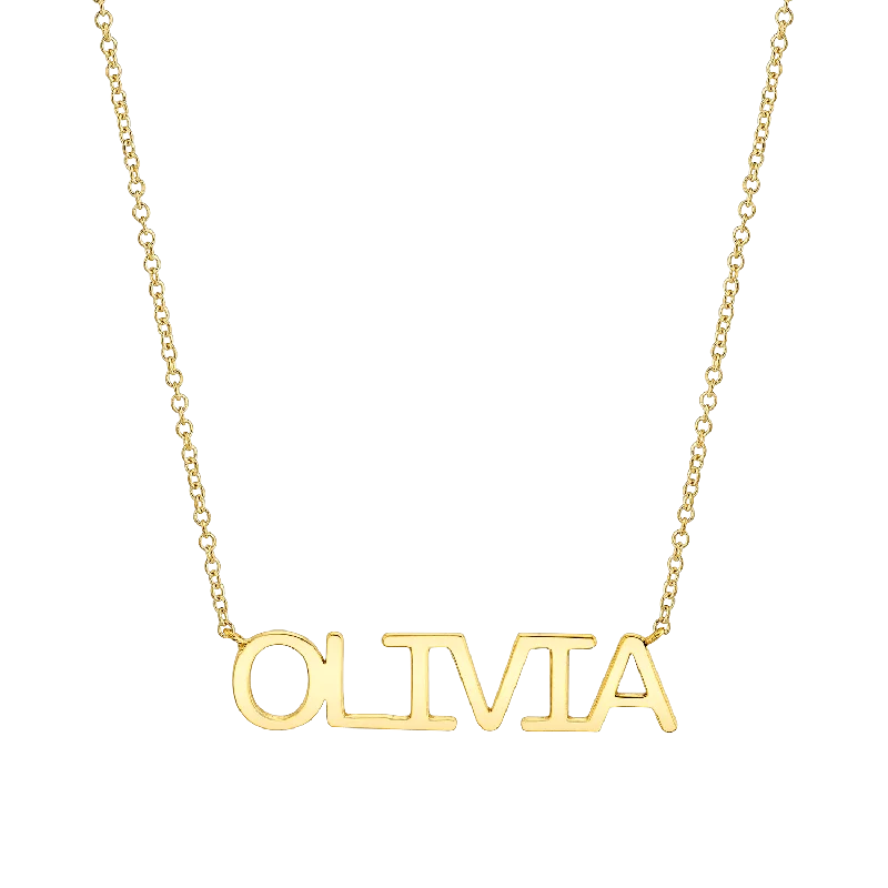 Gold necklaces for women -Linear Name Necklace