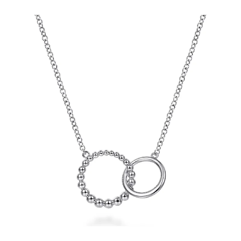 Personalized charm necklaces for women -Gabriel Sterling Silver Bujukan Double Circle Necklace