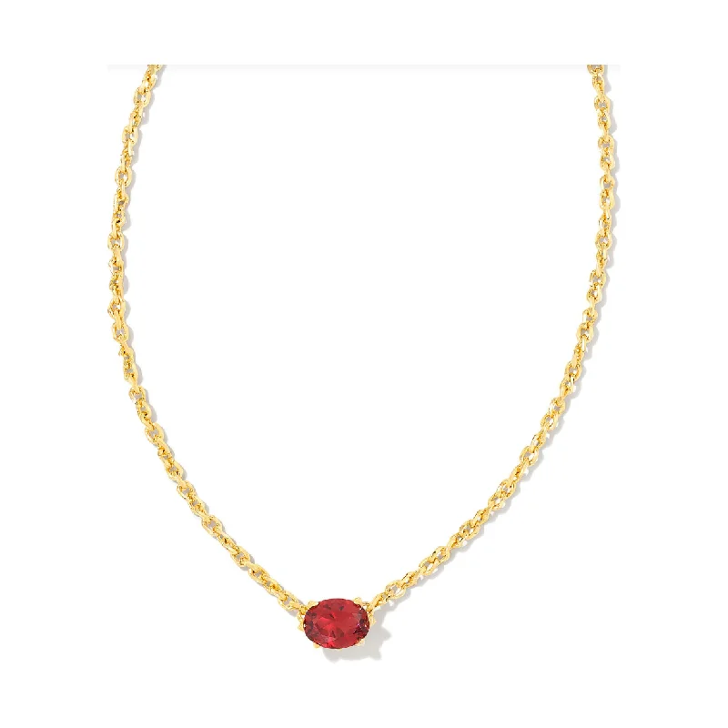 Boho style necklaces for women -Kendra Scott Gold Cailin Burgundy Crystal Necklace