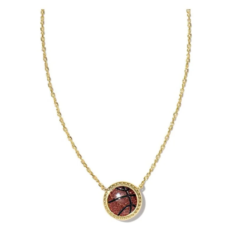 Trendy choker necklaces for women -Kendra Scott Basketball Necklace in Orange Goldstone