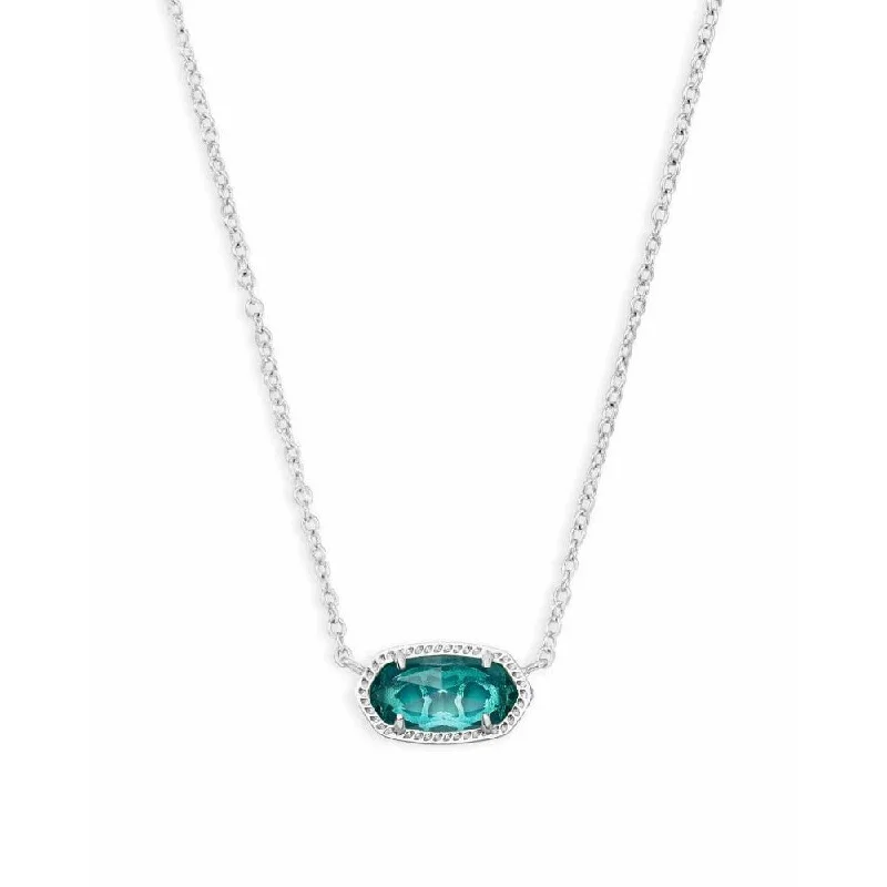 Necklaces with diamonds for women -Kendra Scott Elisa Necklace in Rhodium with London Blue