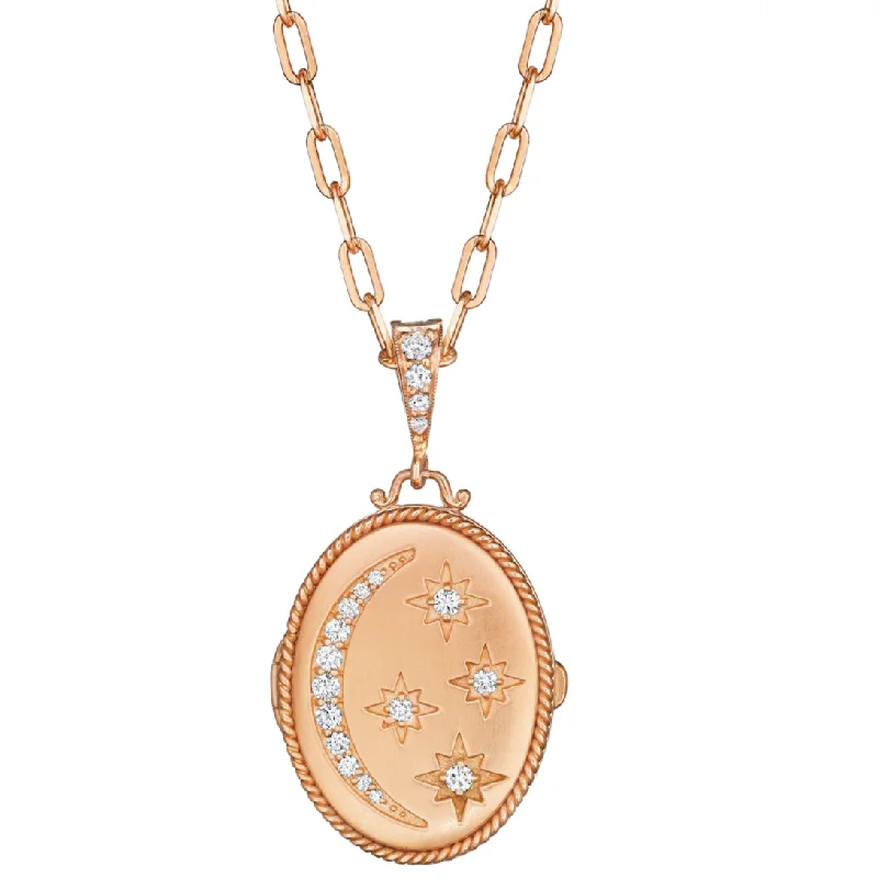 Long gold necklaces for women -Penny Preville Celestial Locket Charm Necklace