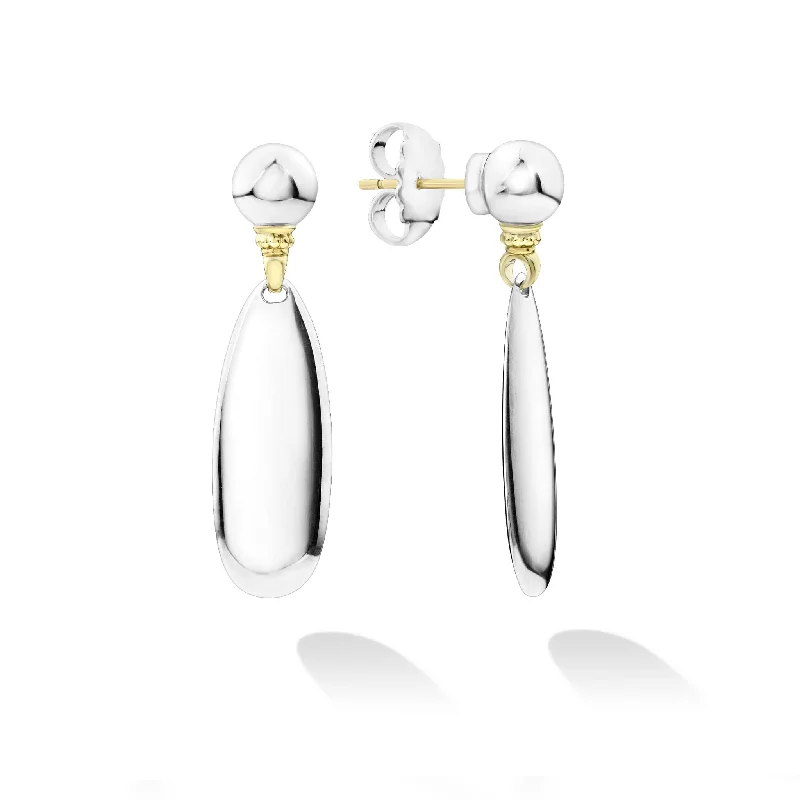 Long earrings for women -Beloved Smooth Silver Drop Earrings