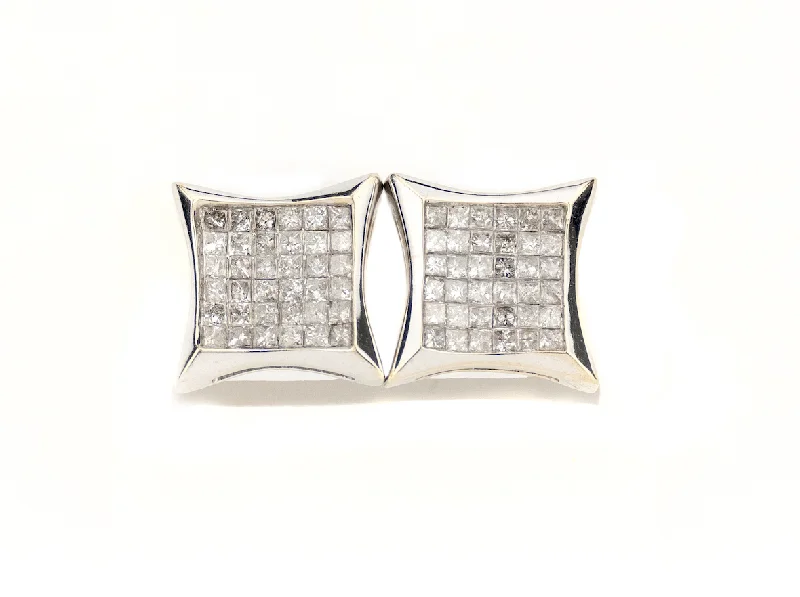 Gold-plated earrings for women -2.5CT White Gold Diamond Earrings