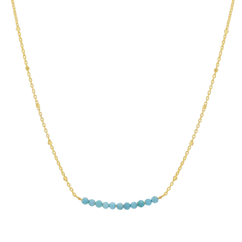 Layered necklaces for women -Turquoise Bead Bar Necklace