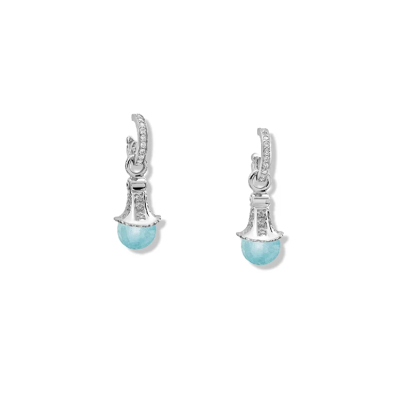 Fashion earrings for women -Fouquet Earring Drops Silver - Aquamarine