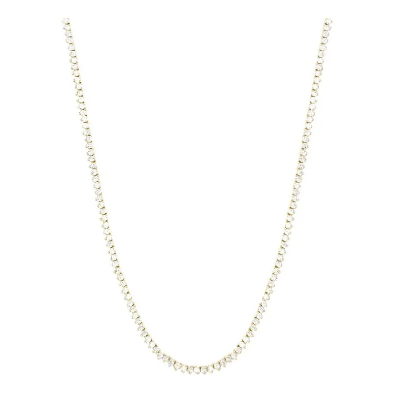 Simple gold necklaces for women -Baby Not Your Basic Tennis Necklace in White Diamondettes