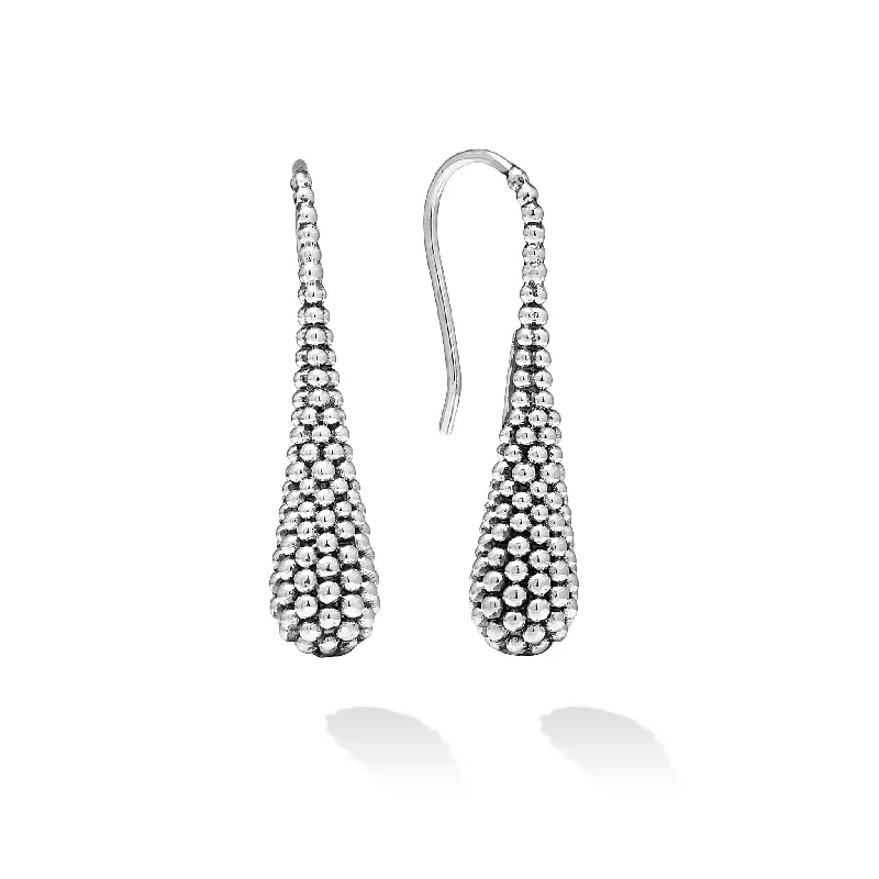 Fashionable earrings for women -Signature Caviar Beaded Teardrop Earrings